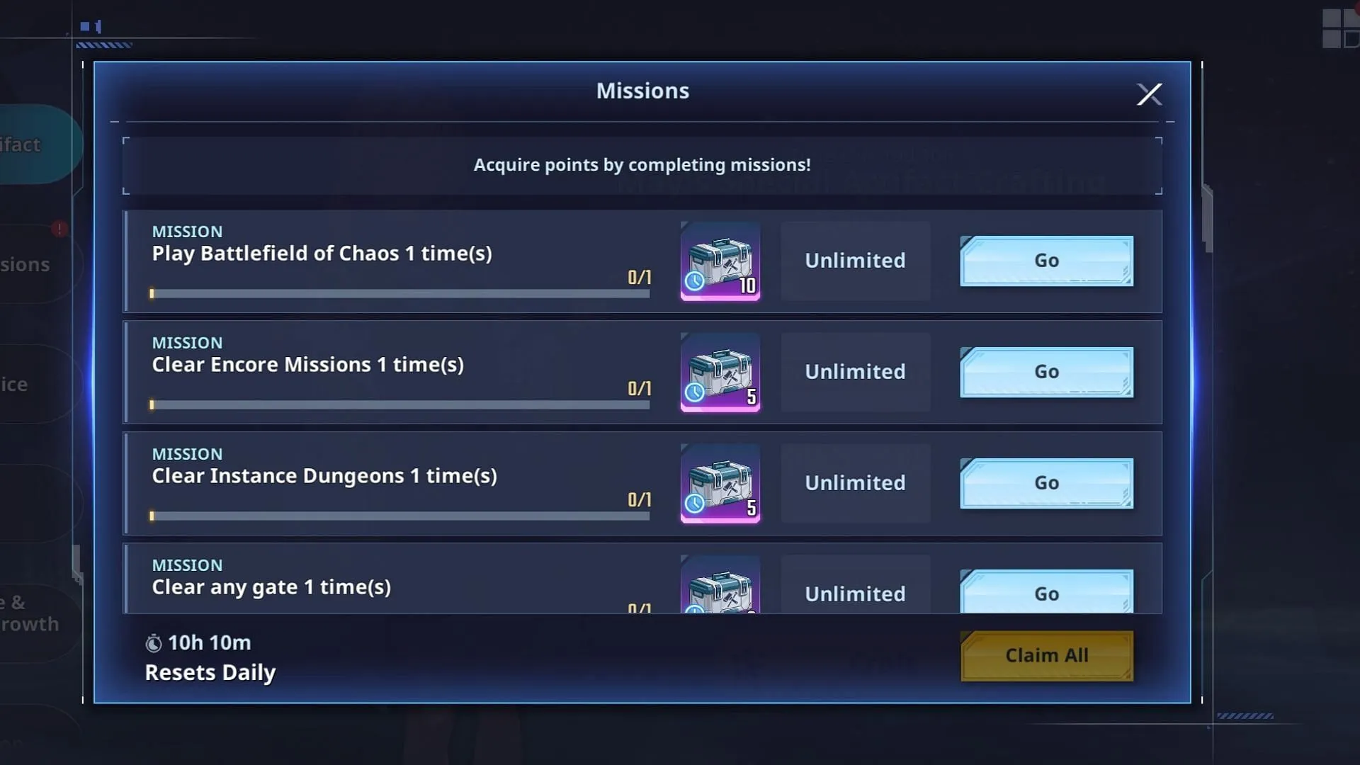 You can get Effects Readjustment Kits by completing various missions on the event page. (Image via Netmarble)