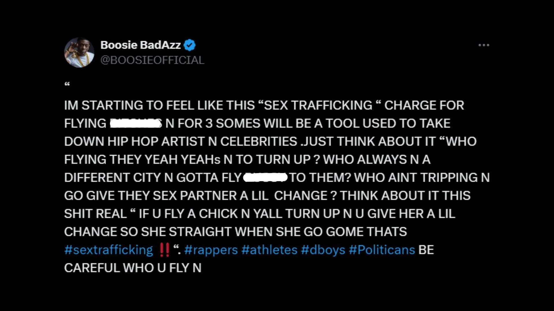 A glimpse of the other tweet (Image via X/BOOSIEOFFICIAL)