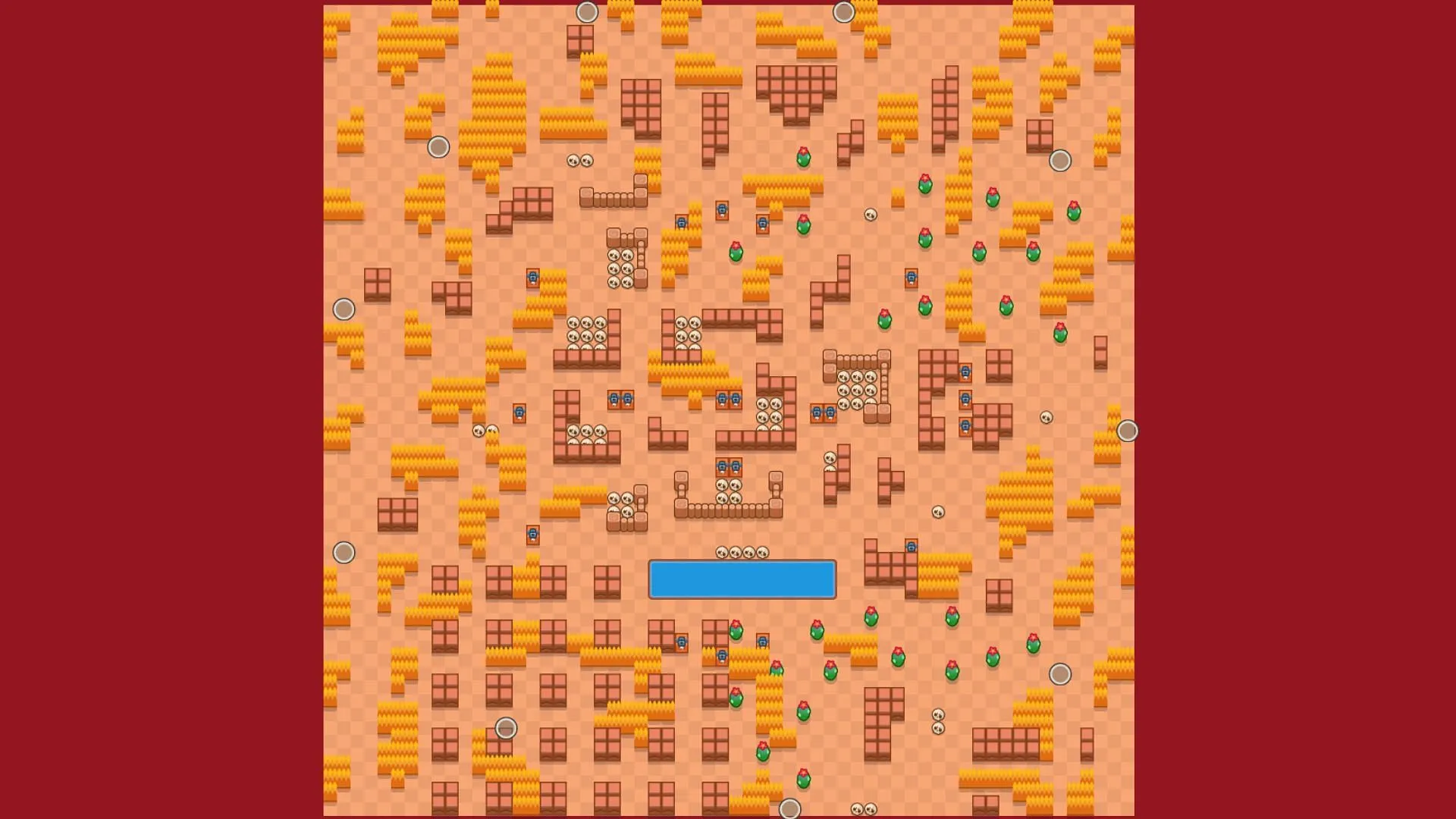 Mapa do Skull Creek Solo Showdown (Imagem via Supercell)