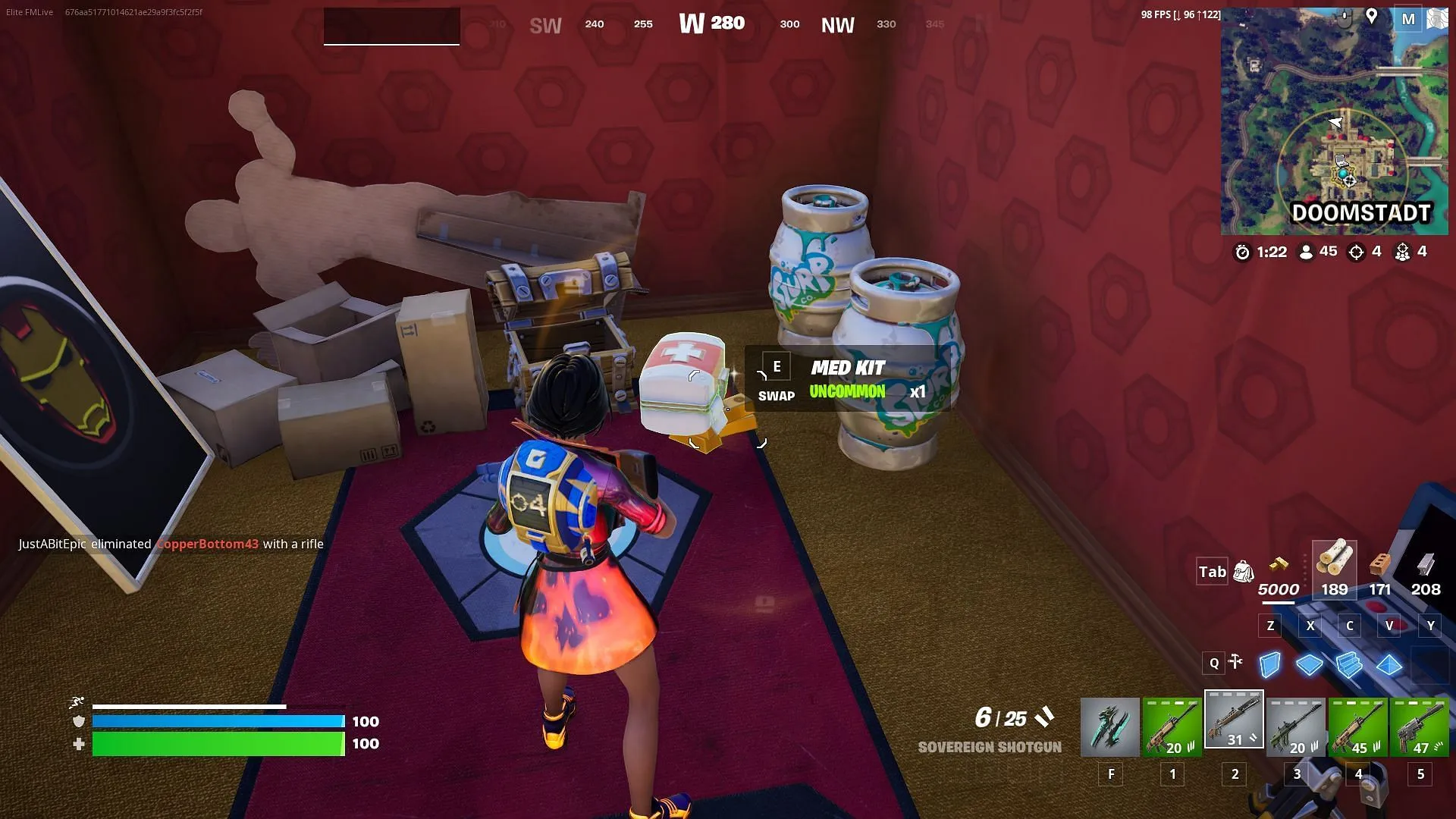 Restore 200 health using consumables (Image via Epic Games)