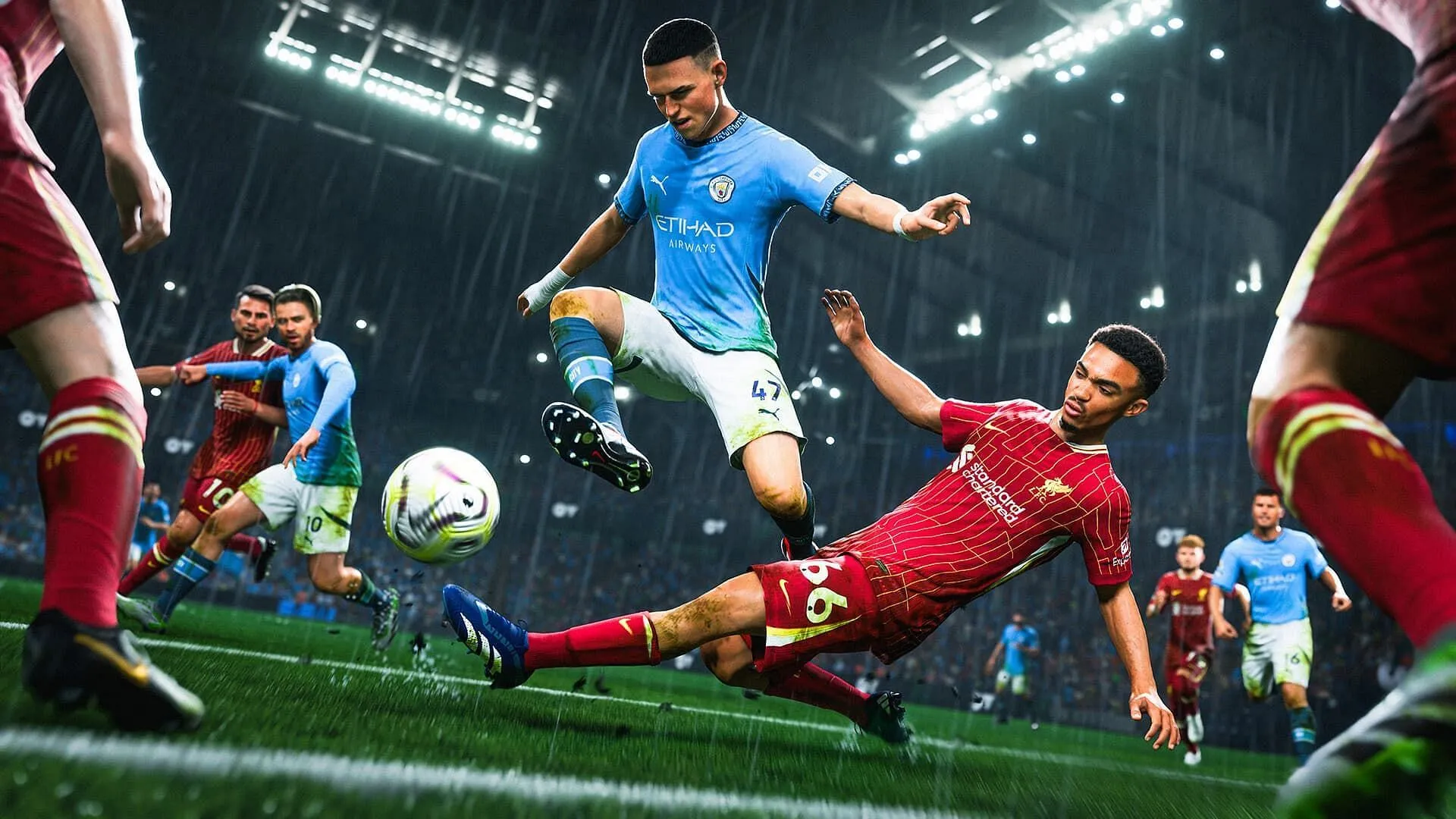 在 EA FC 25 中執行跨步球技能動作的步驟（圖片來自 EA Sports）