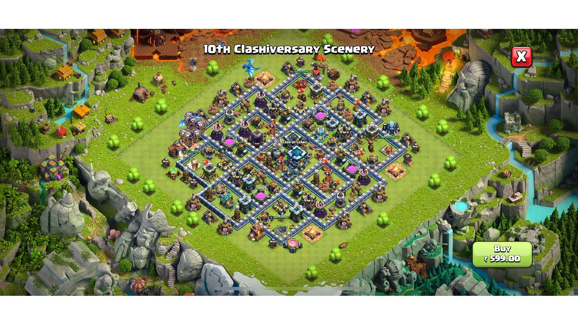 Escenario del décimo aniversario de Clash (imagen a través de Supercell)