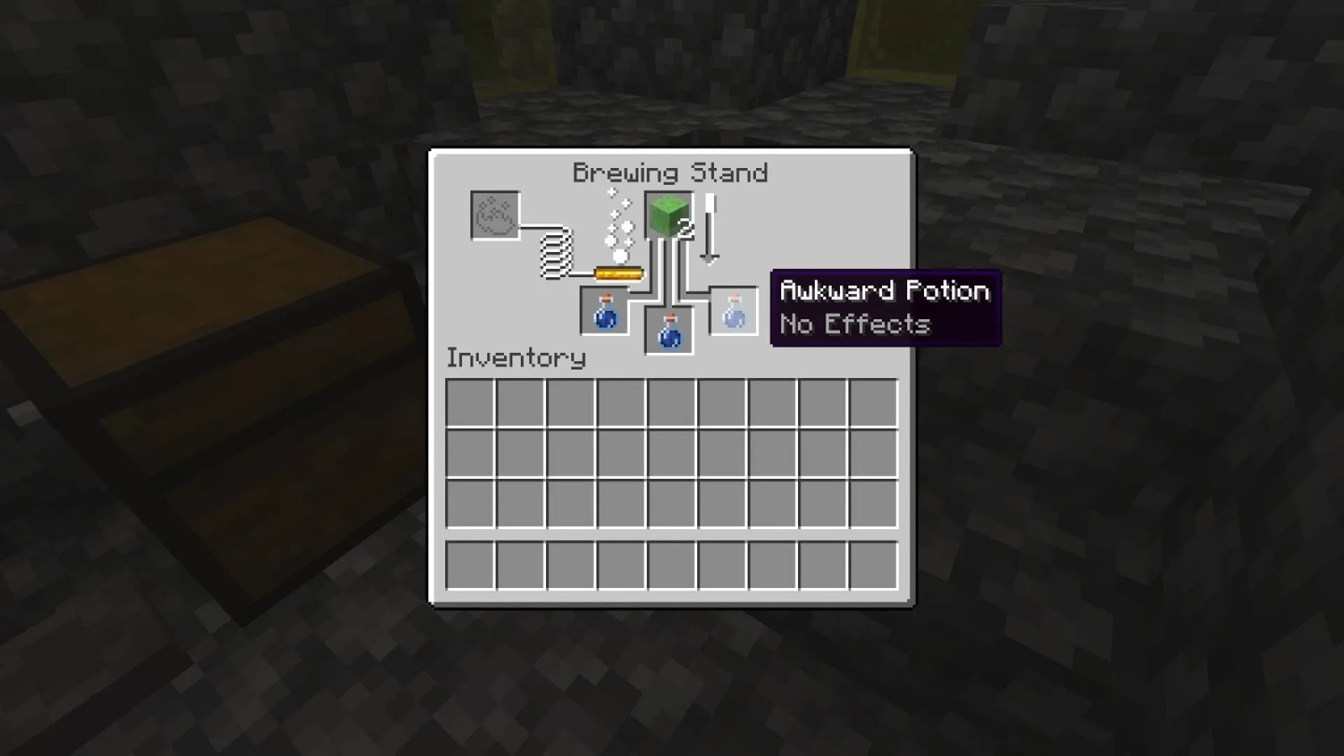 Tout d'abord, préparez la potion gênante (Image via Mojang Studios)