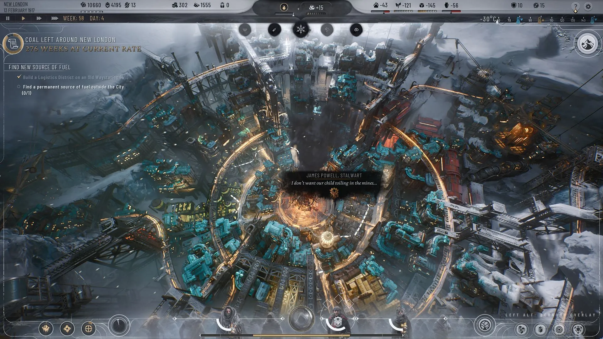 Bauen Sie Gefängnisse als extreme Maßnahme zur Deradikalisierung von Fraktionen in Frostpunk 2 (Bild über 11 Bit Studios)