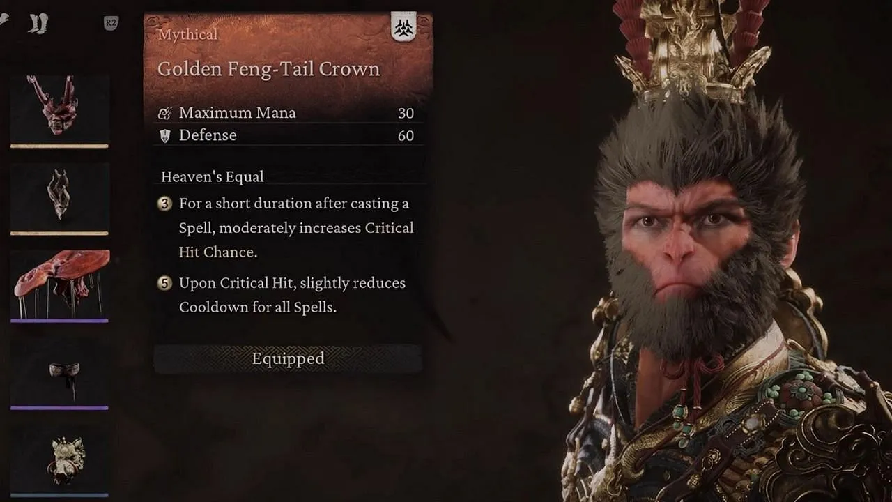 The Monkey King Armor Set in Black Myth Wukong (Image via GameScience)