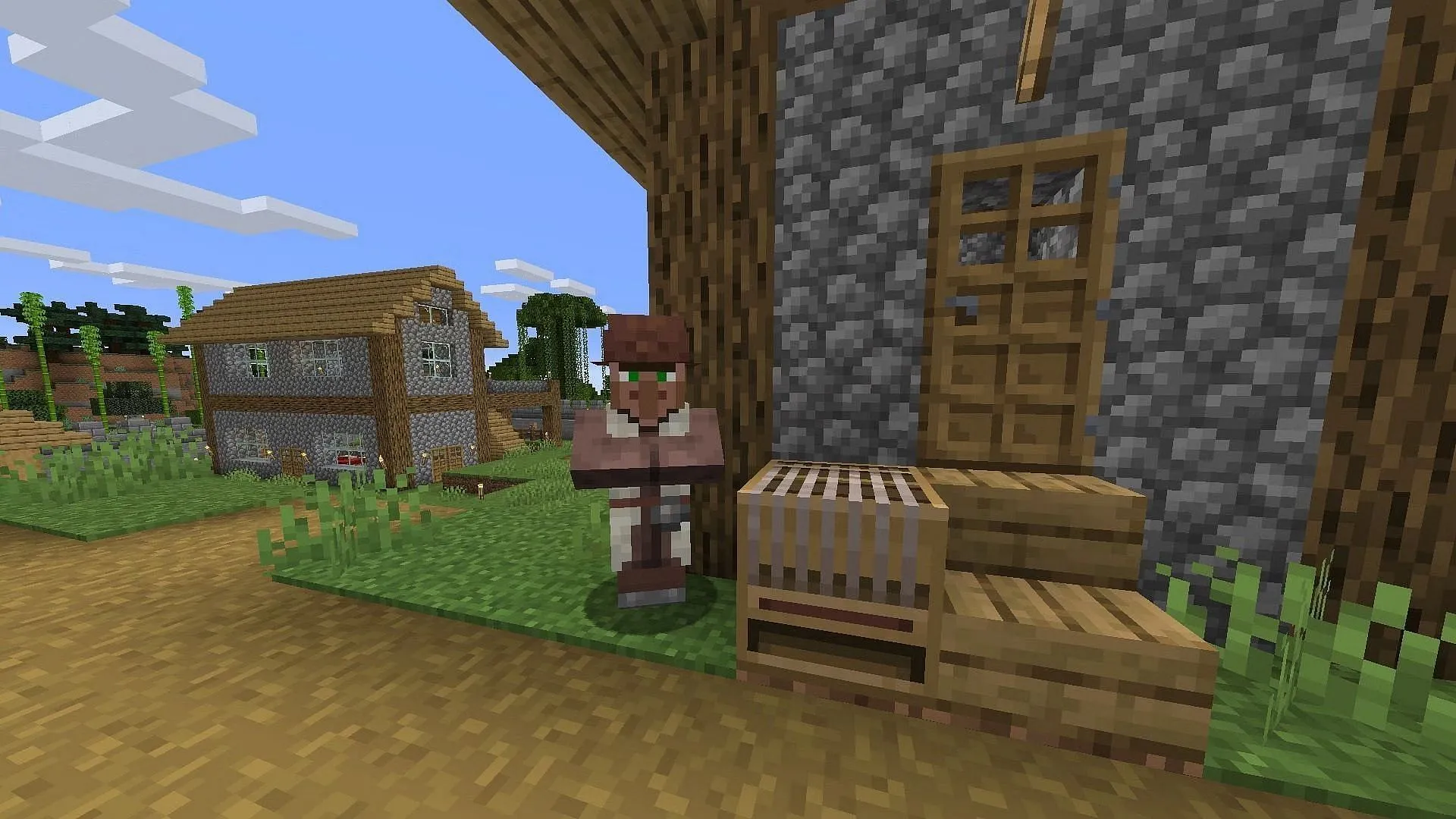 羊飼いはMinecraftでは羊の世話はしないが、羊毛を扱う（画像はMojangより）