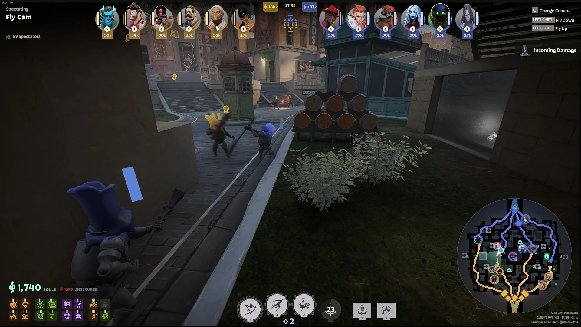 Creeps de pista para farmar Deadlock Souls (Imagem via Valve)