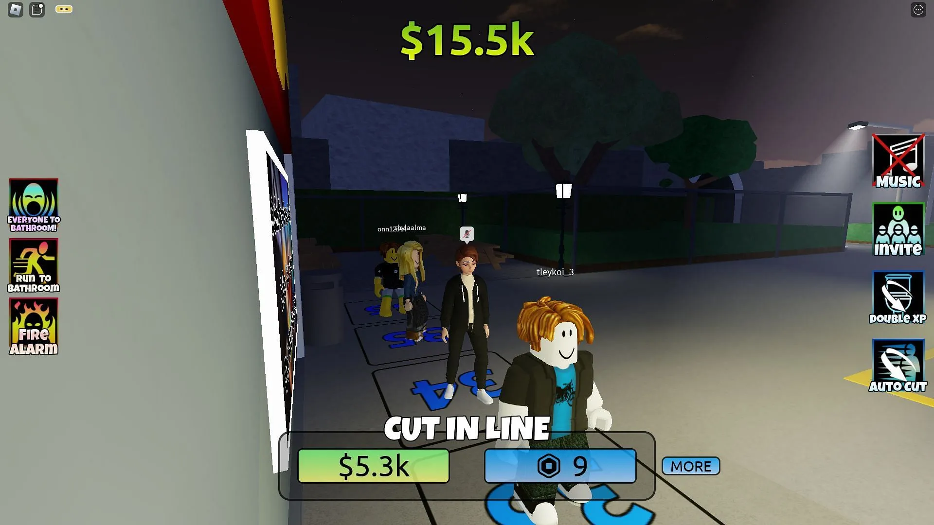 Gameplay screenshot from Bathroom Line Simulator (Image via Roblox)