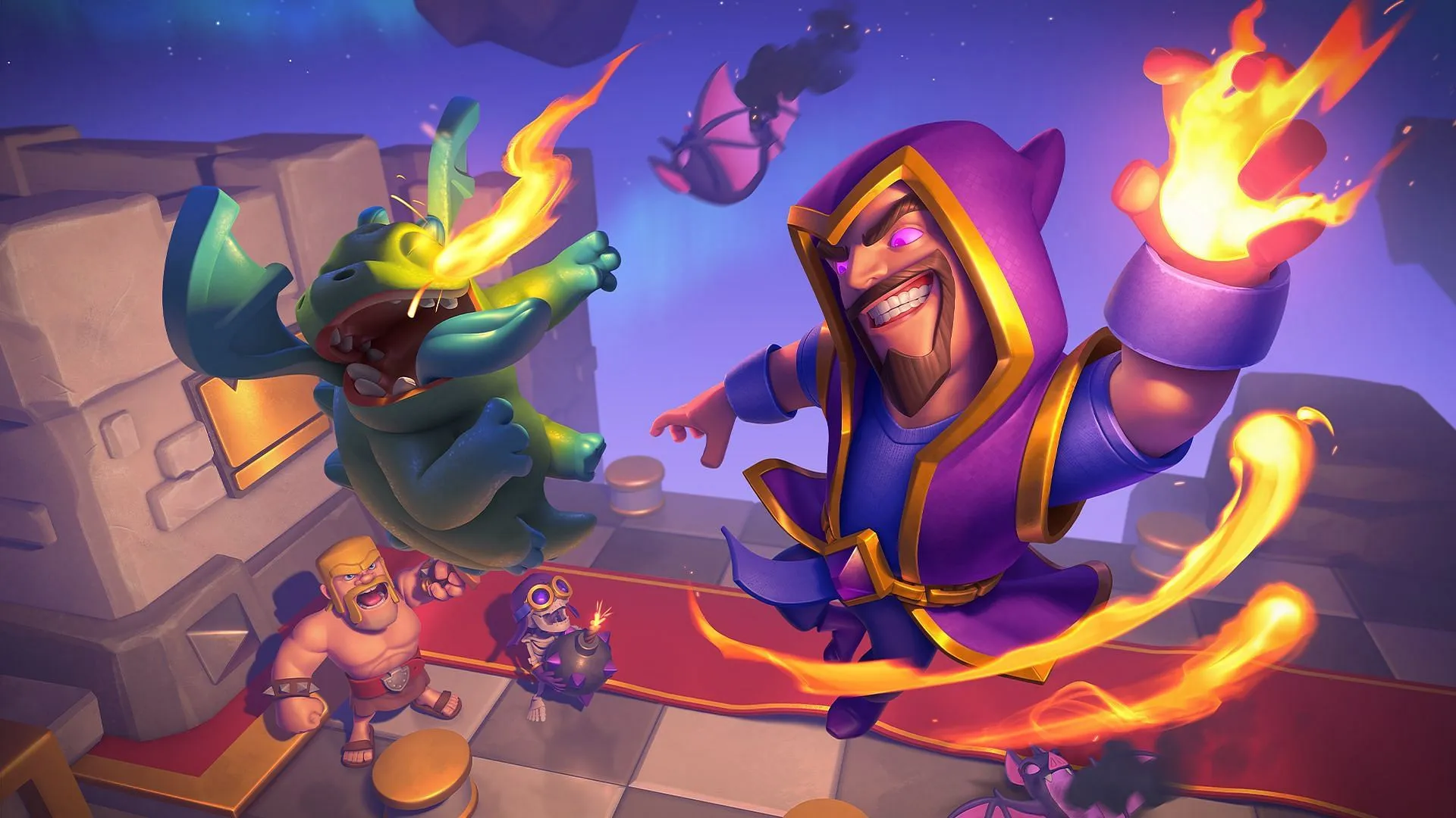 Le sorcier a une bonne synergie avec le ballon (image via Supercell)