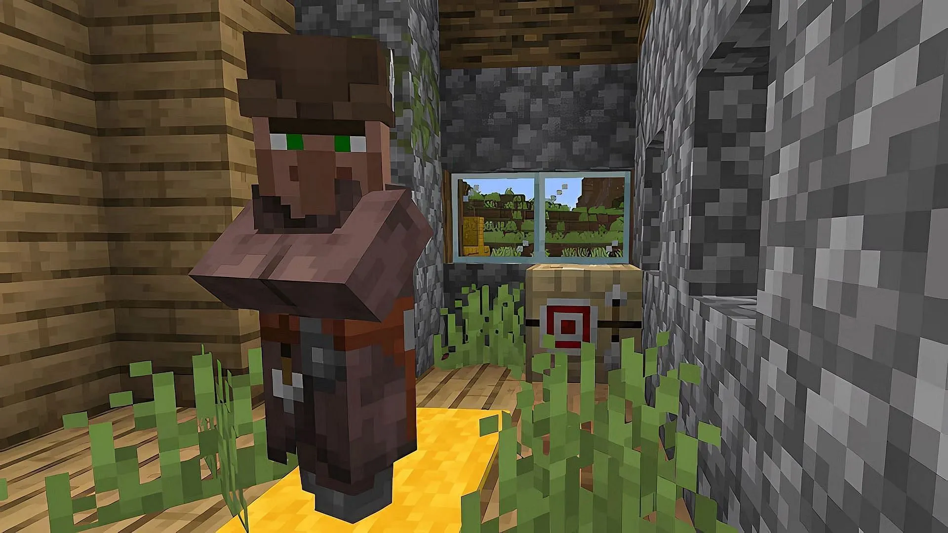 Fletchers são os mestres do Minecraft em arcos, bestas e suas munições (Imagem via Mojang)