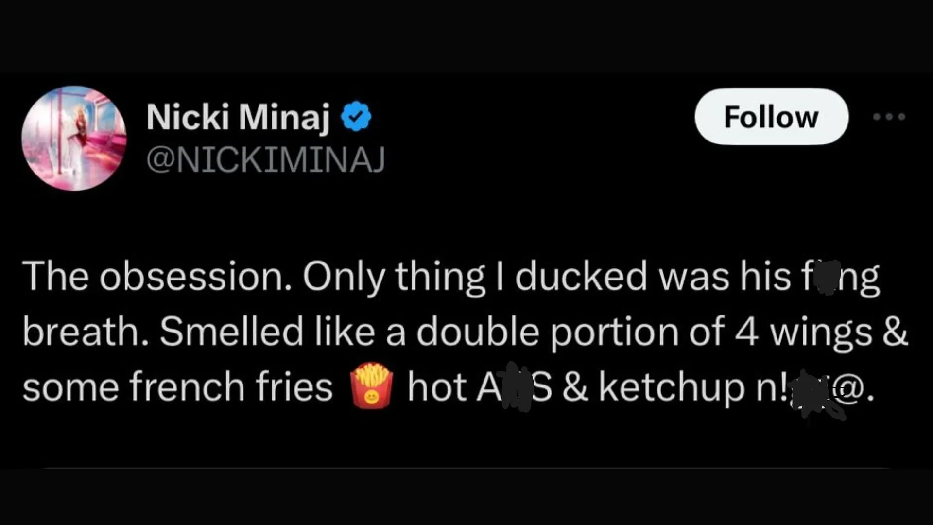 Nicki Minaj's response (Image via X/@NickiMinaj)