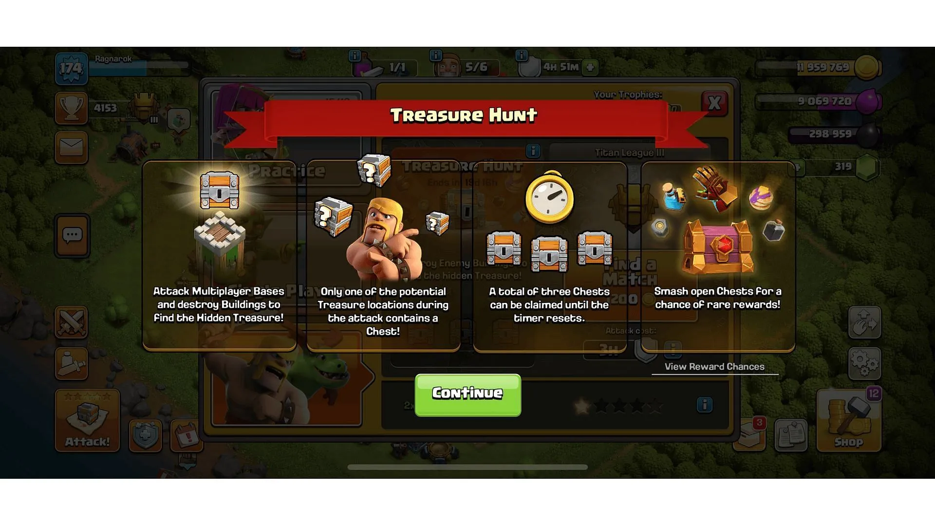 Descrição da Caça ao Tesouro (Imagem via Supercell)