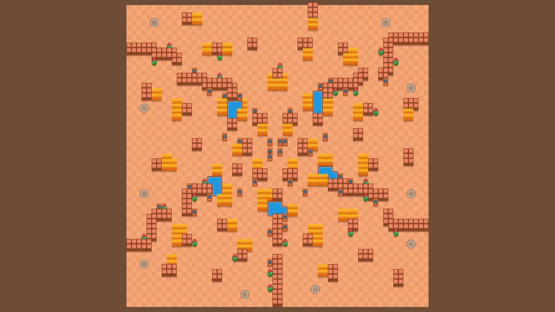 Mapa do Double Trouble Duo Showdown (Imagem via Supercell)