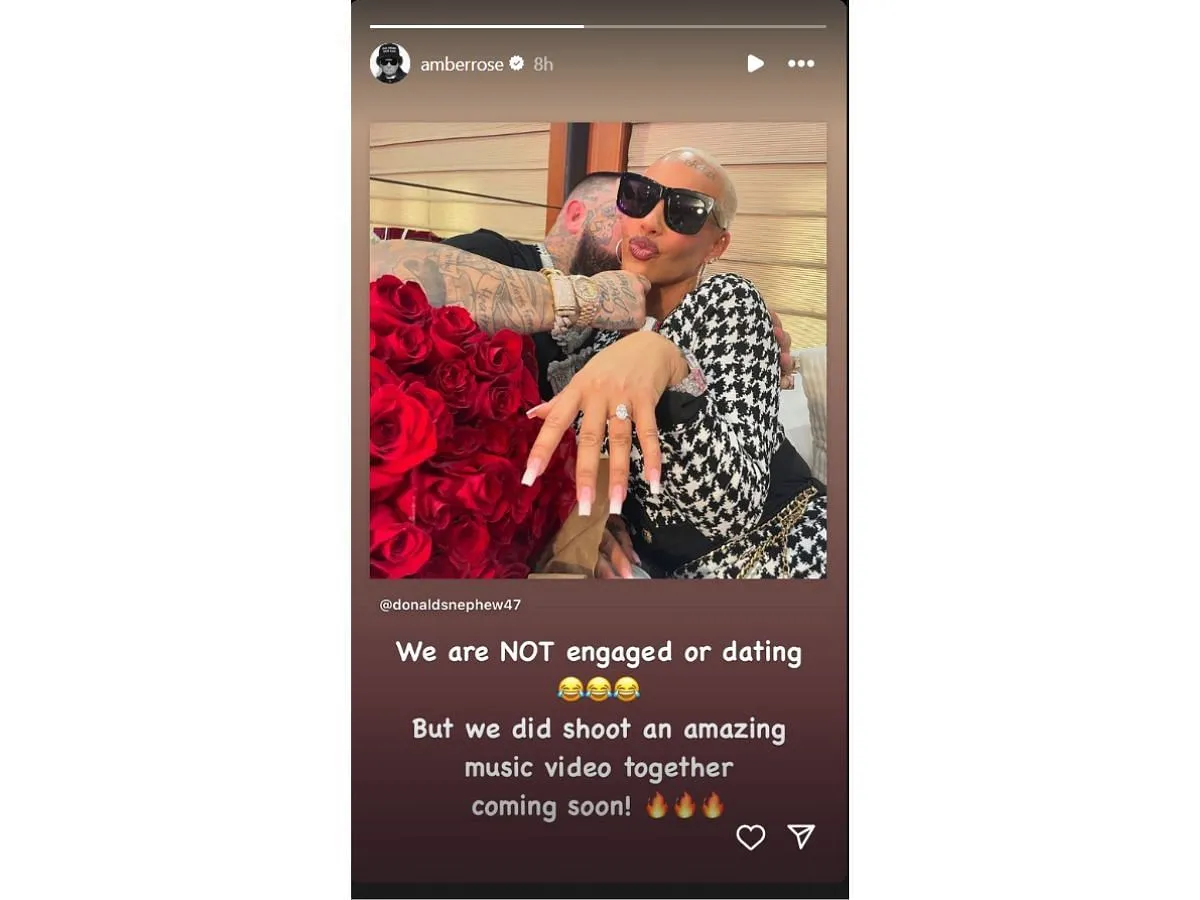 Amber clarifies alleged engagement rumours (Image via Instagram/ @amberrose)