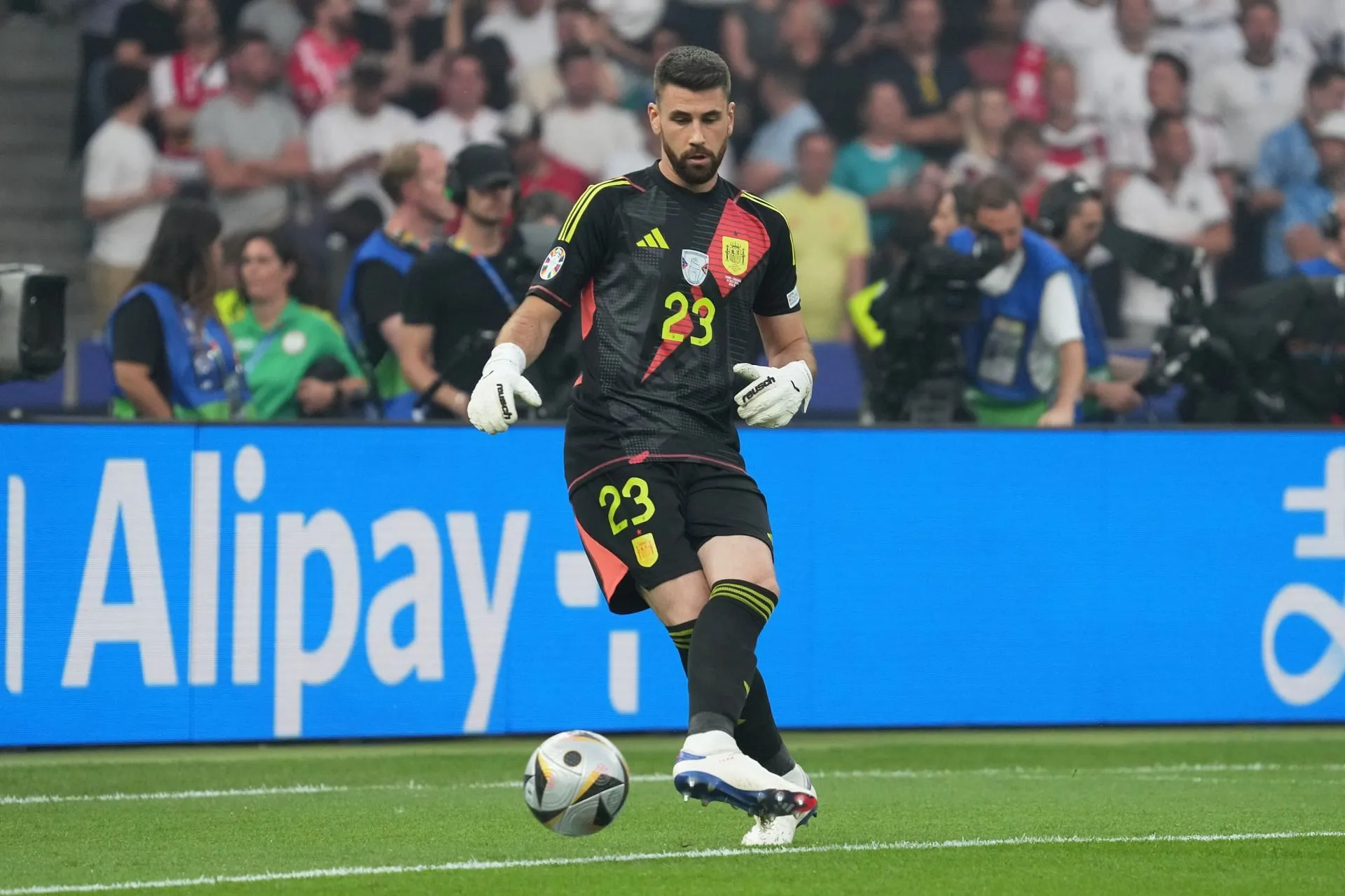 Unai Simón en la final de la Eurocopa (Imagen vía Getty)