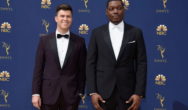 Internet Reactions to SNL’s Colin Jost and Michael Che’s Edgy Kamala Harris and Trump Drag on THR Cover