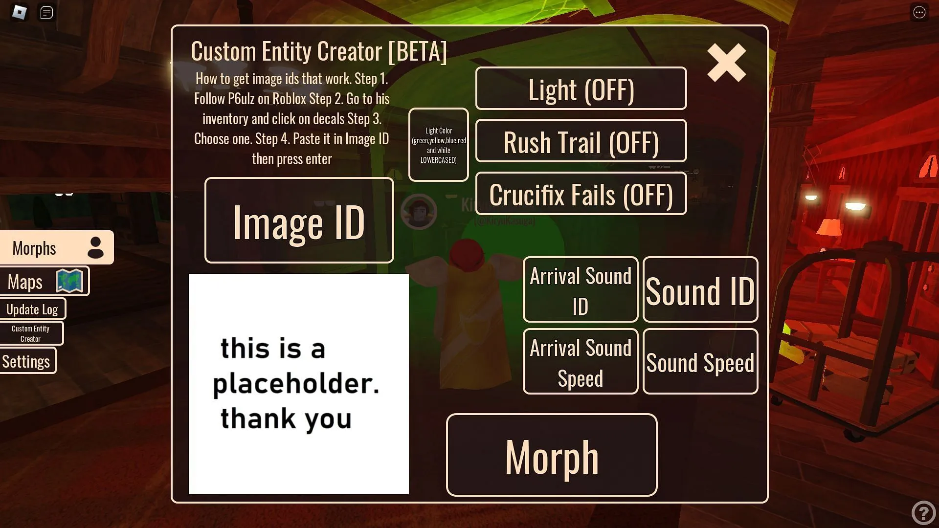 The Custom Entity Creator (Image via Roblox)