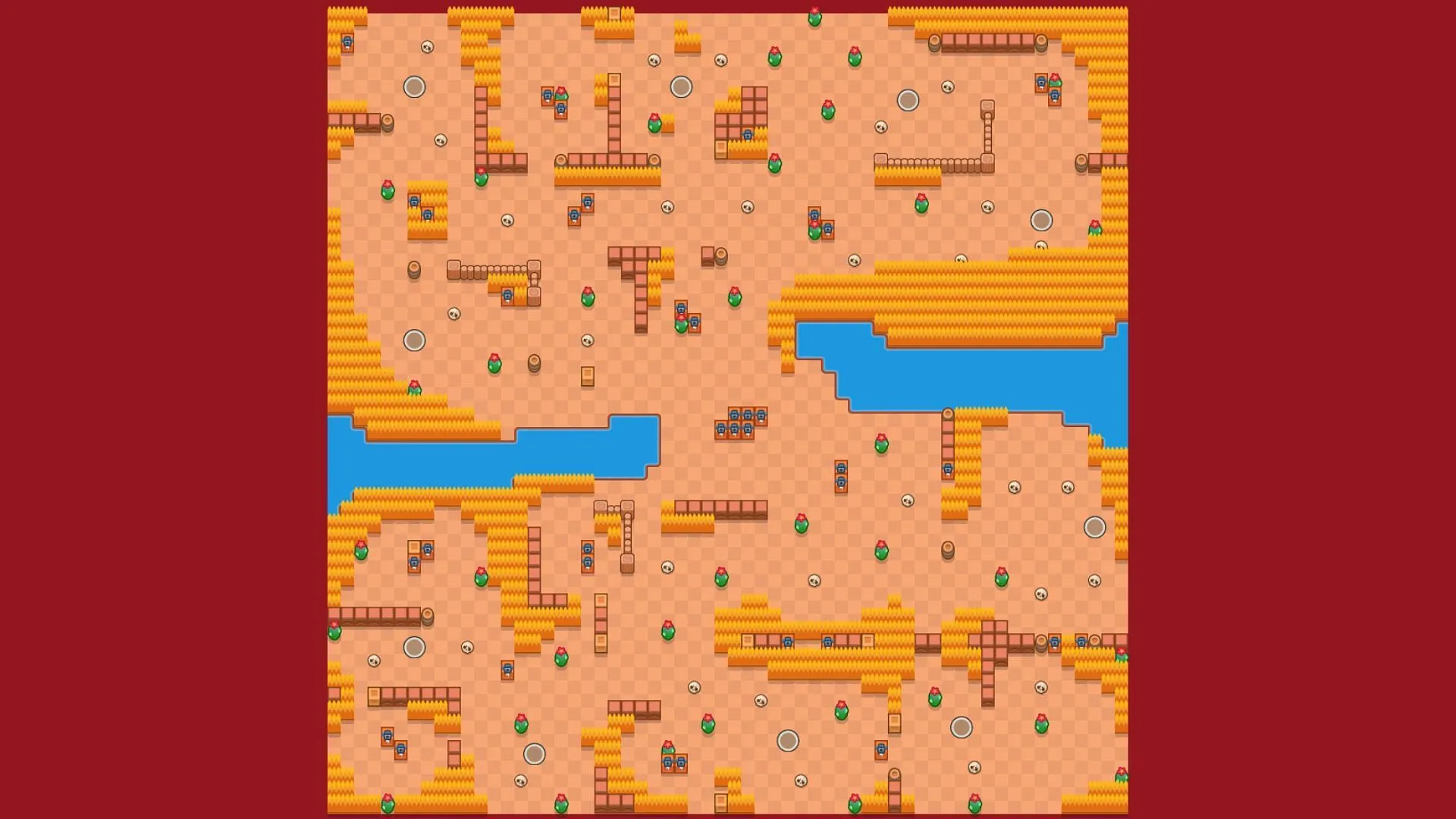 Mapa do Dark Passage Solo Showdown (Imagem via Supercell)