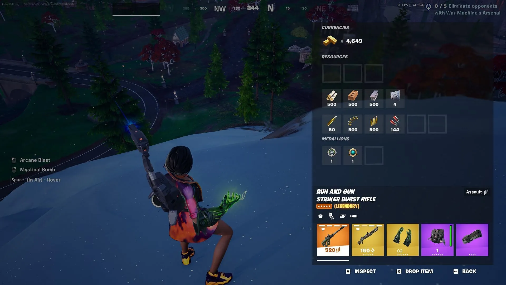 Collect three Epic or better items at one time in your inventory (Image via Epic Games)