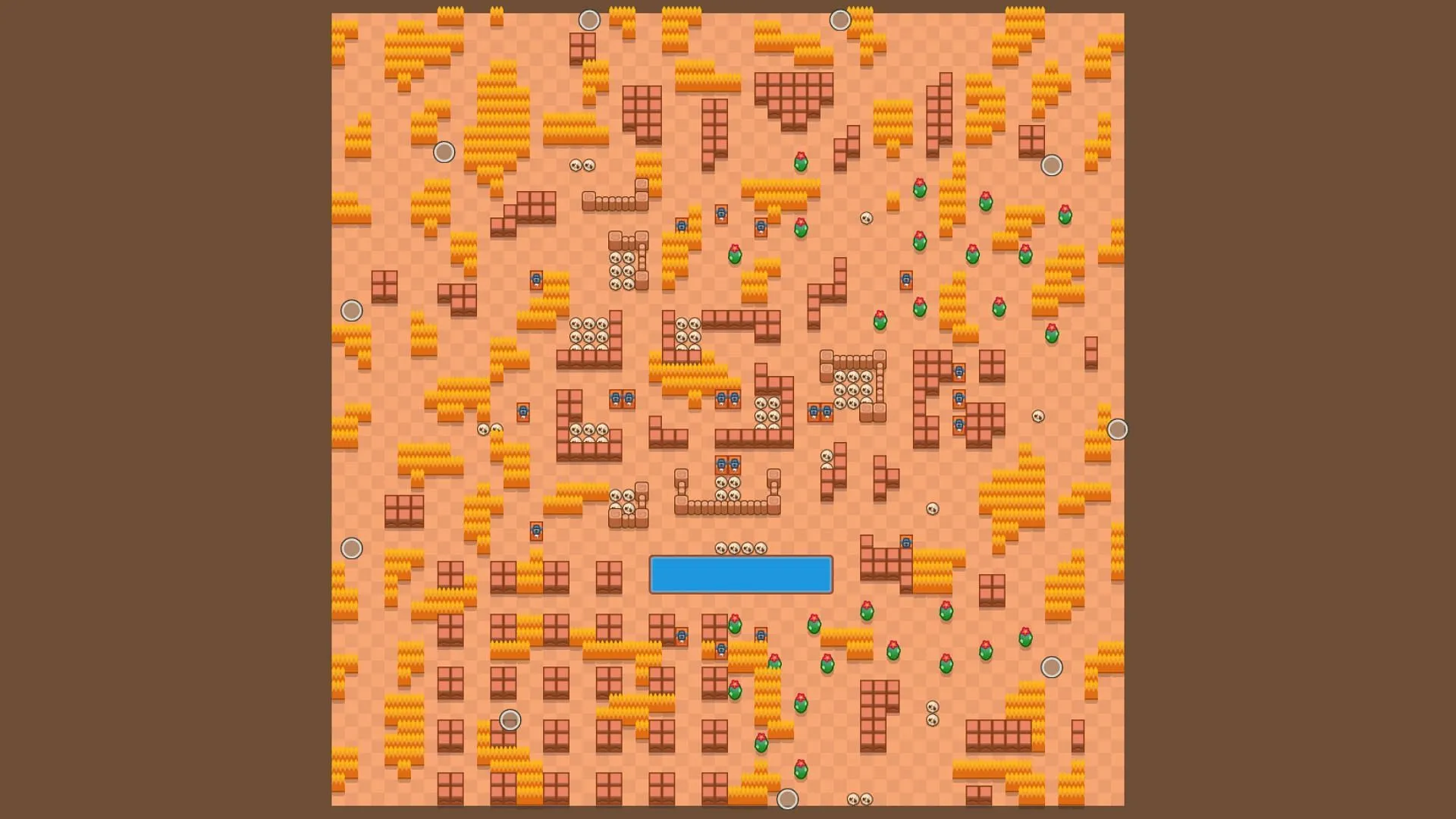 Mapa do Skull Creek Duo Showdown (Imagem via Supercell)