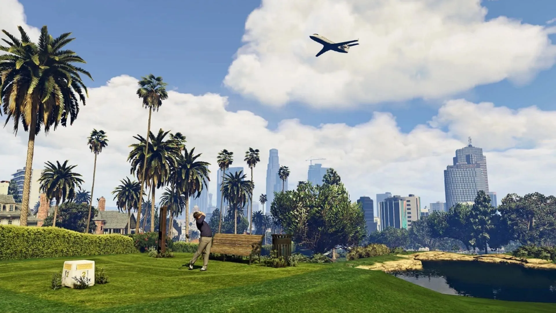 Ein Werbebild des Los Santos Golf Club im Story-Modus von Grand Theft Auto 5 (Bild über Rockstar Games)