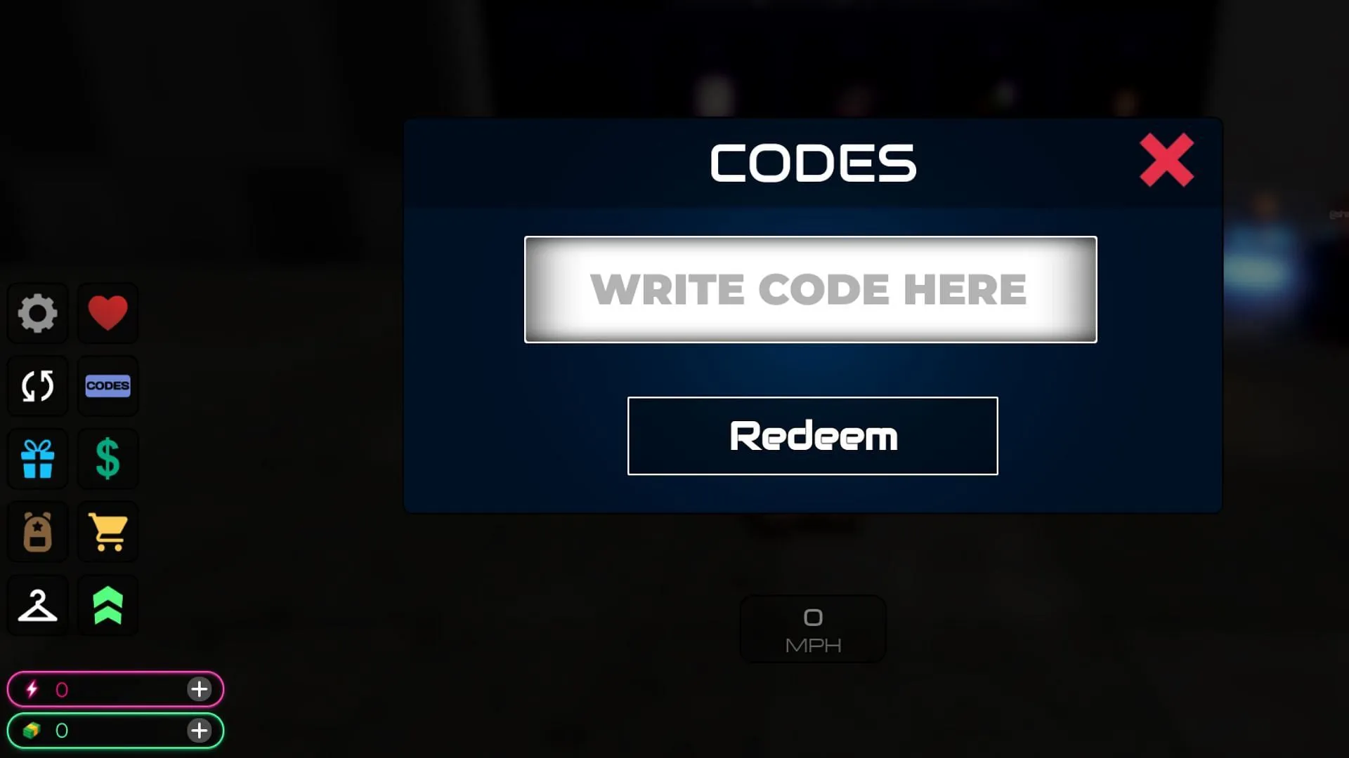 Redeem codes in Flashpoint Worlds Collide (Image via Roblox)