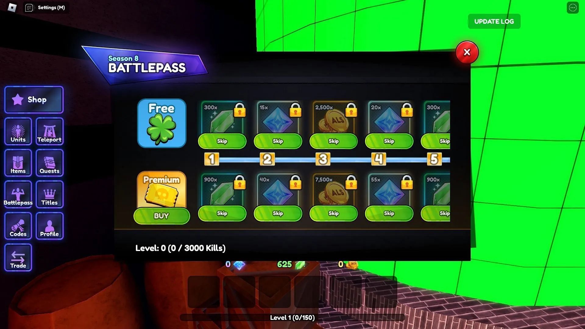 Tuez les ennemis pour gagner des récompenses Battlepass (Image via Roblox)