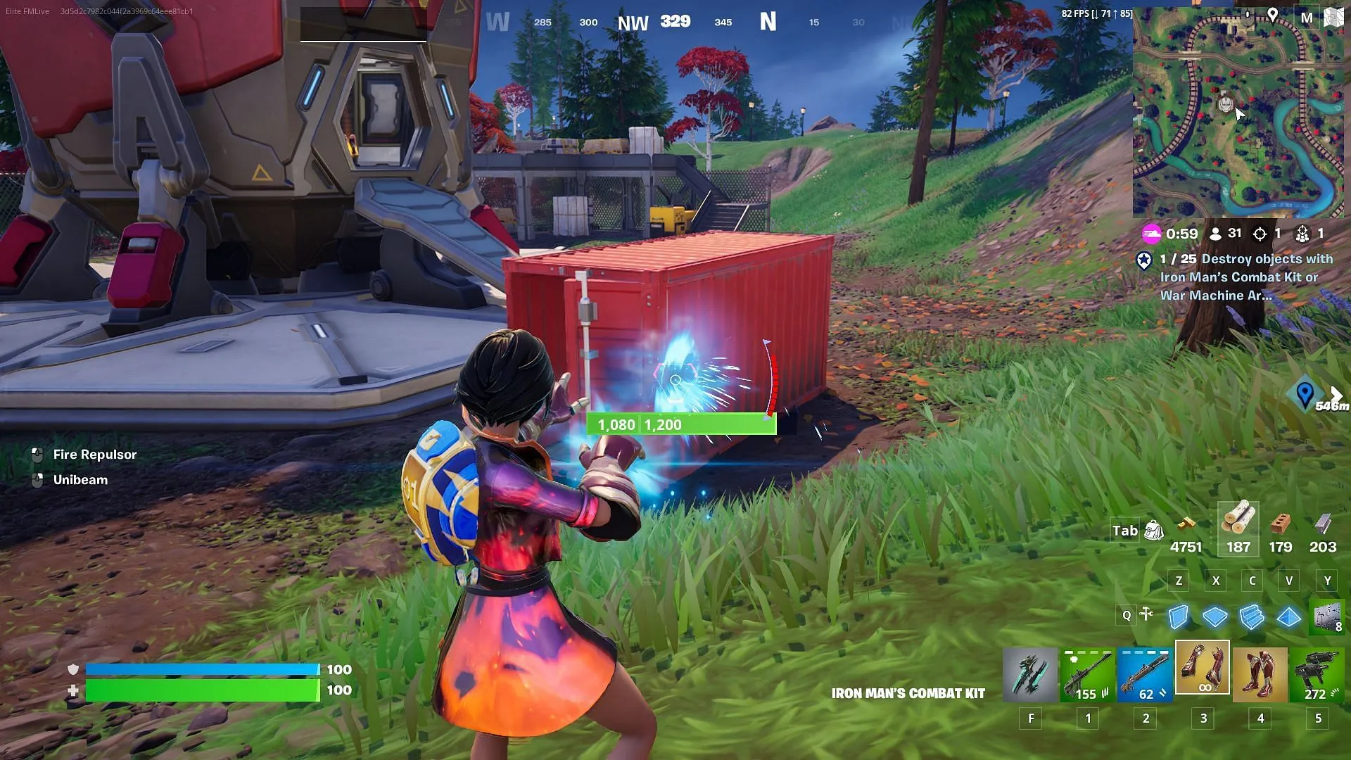 Destrua vinte e cinco objetos para completar esta missão (Imagem via Epic Games)