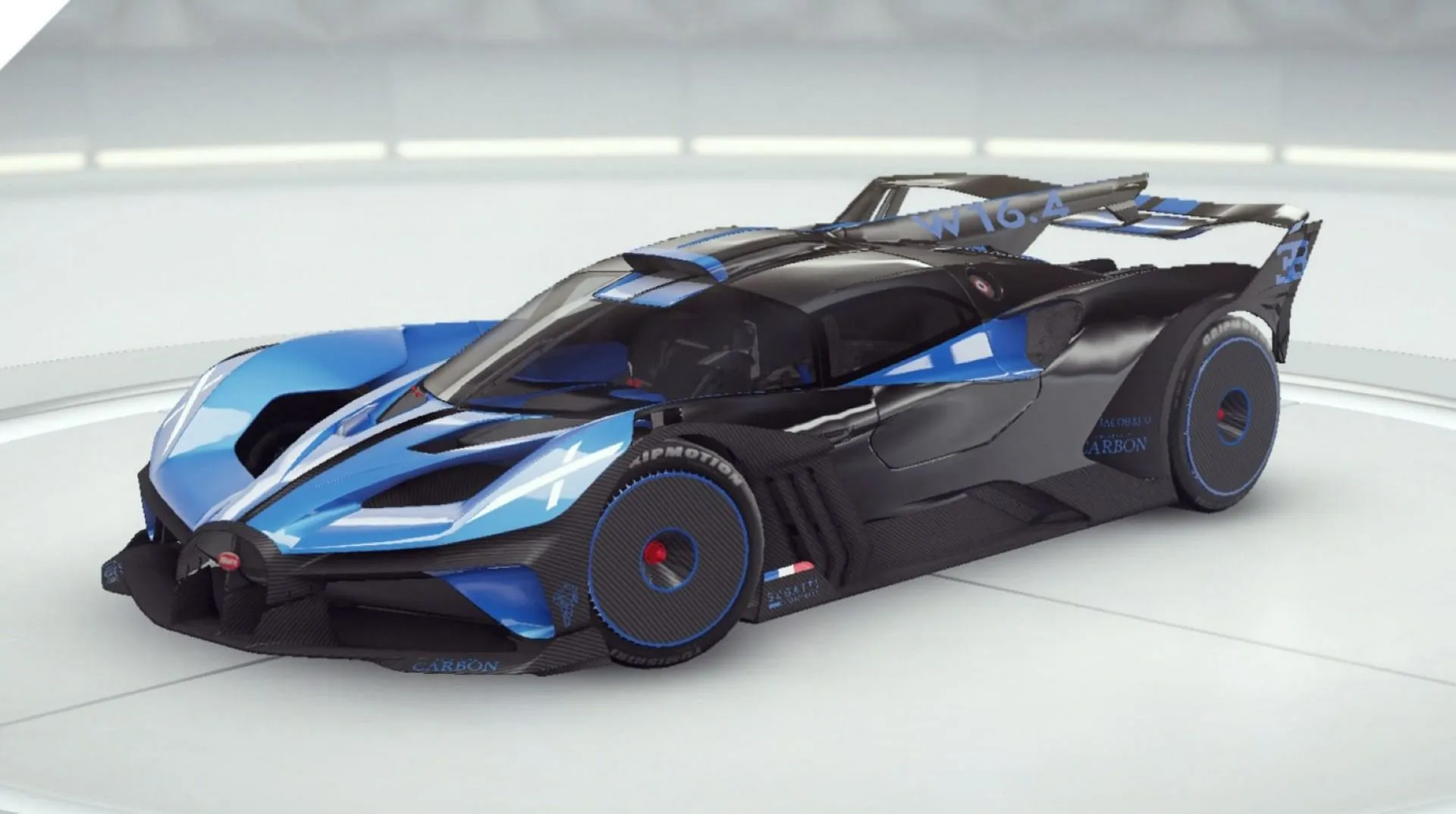 La Bugatti Bolide est une voiture destinée aux courses sur piste avec un moteur W16 quad-turbo de 8 litres (Image via Gameloft SE)