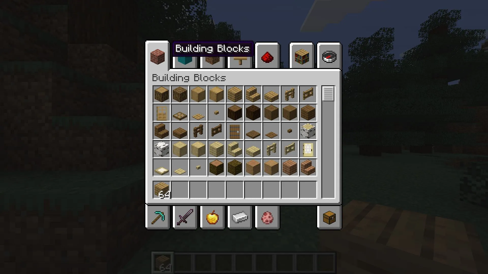 Um bug de item/bloco que desaparecia em um snapshot anterior foi corrigido (Imagem via Mojang Studios)