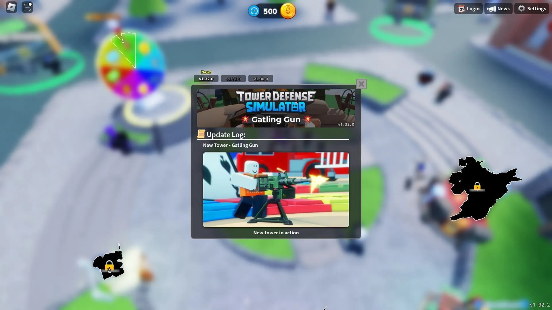 El registro de actualizaciones del juego (imagen a través de Roblox)