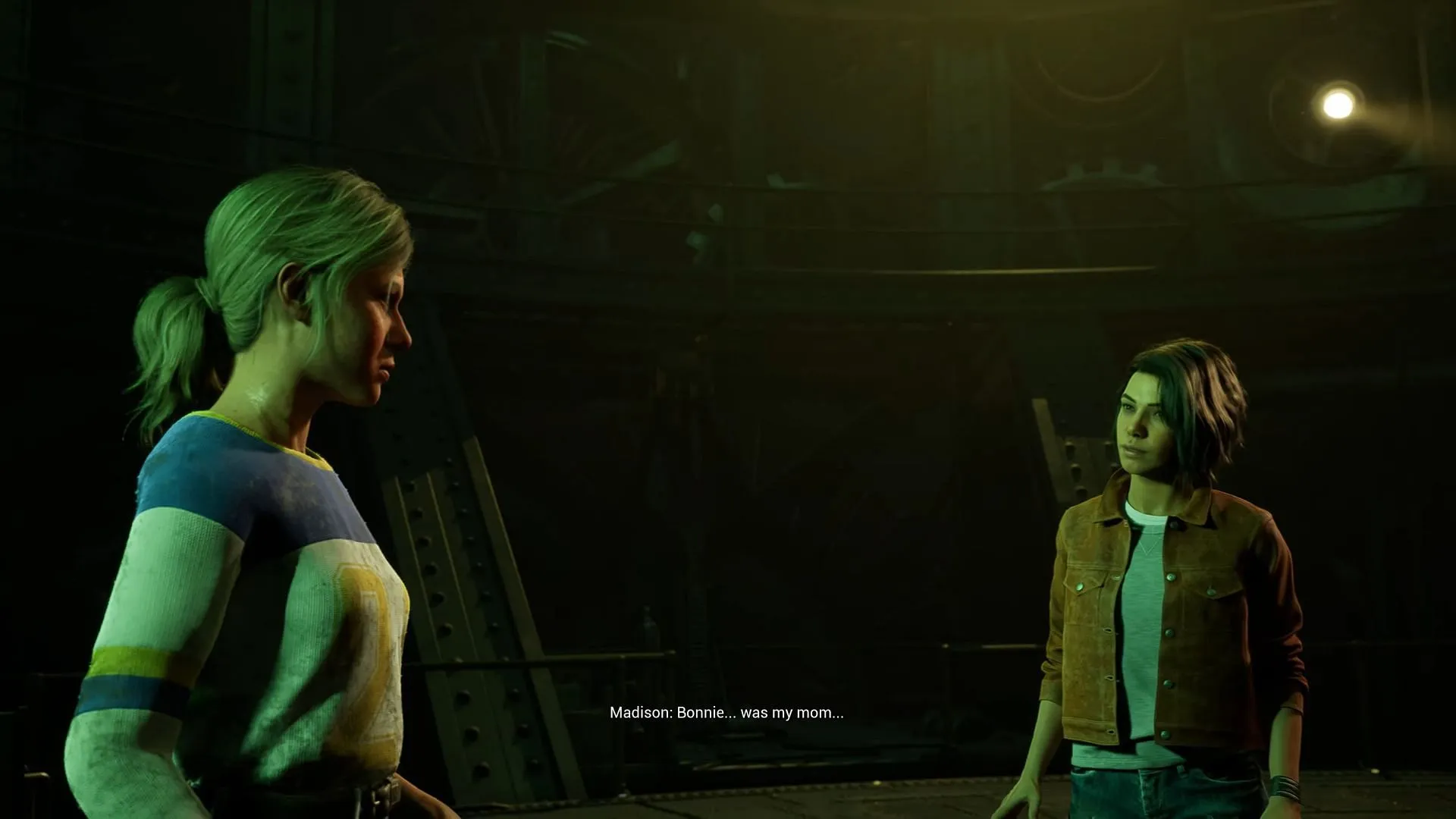 Madi and Chris in Chapter 10 (Image via Behaviour Interactive)