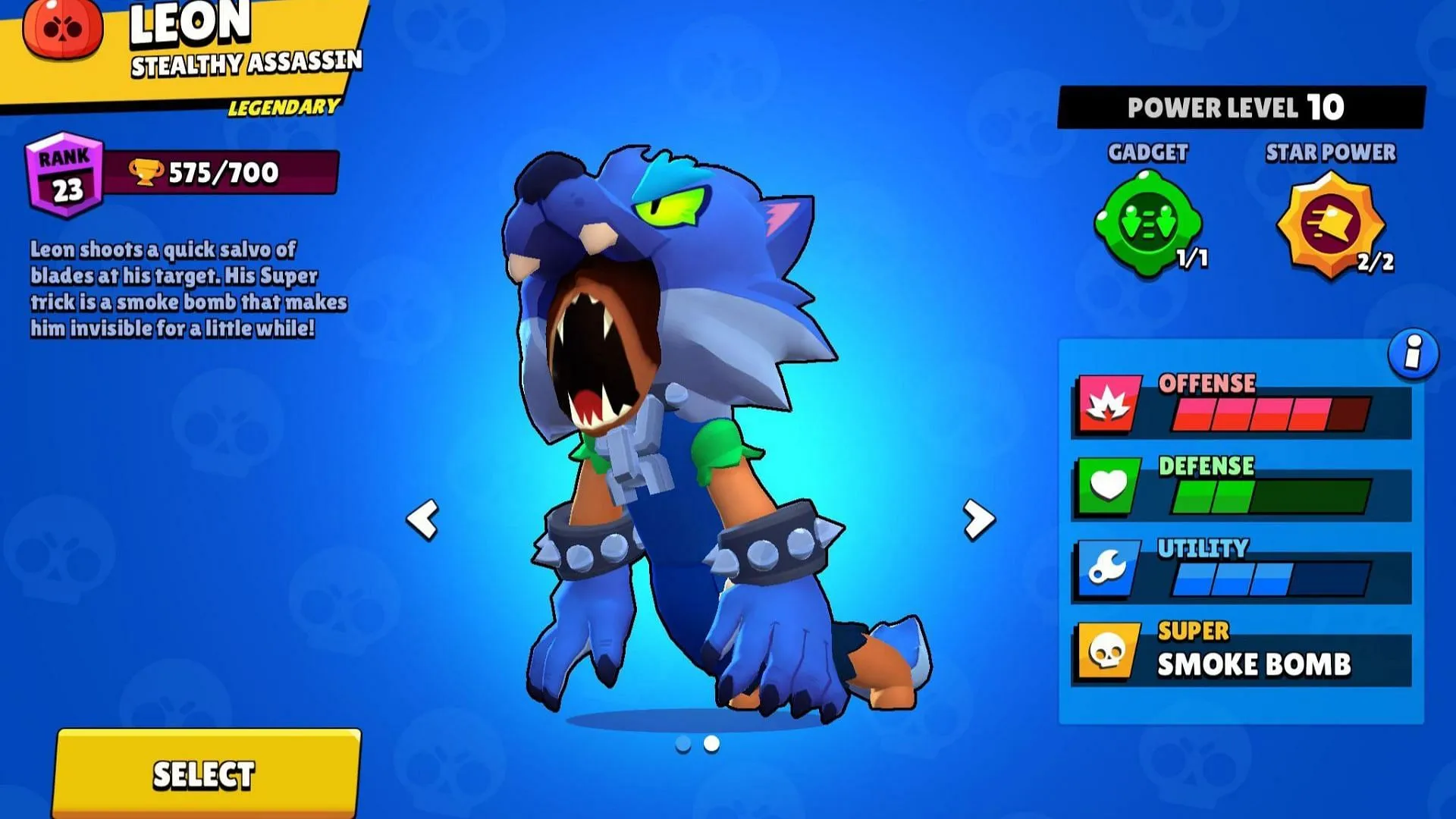 No último estágio de uma batalha com inimigos, a invisibilidade de Leon ajudará você a derrotar seus oponentes (Imagem via Supercell)