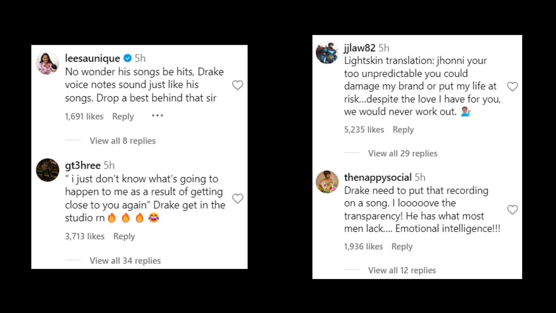 Online reactions (Images via Instagram/@theshaderoom)