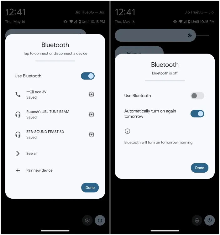 Ligação automática do Bluetooth