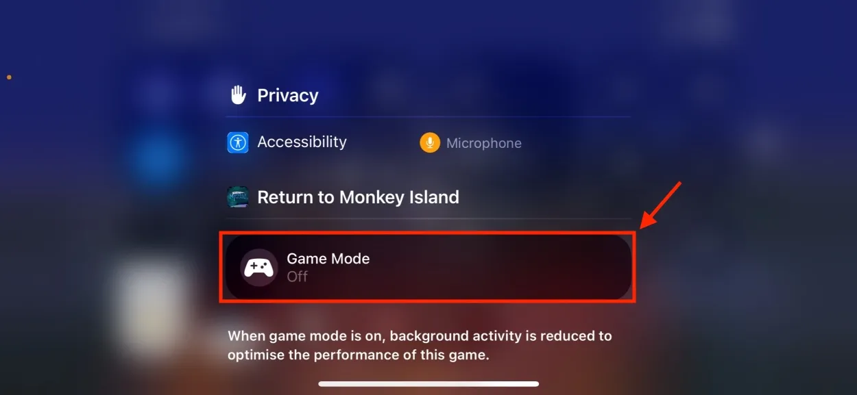 Désactiver le mode jeu iOS 18