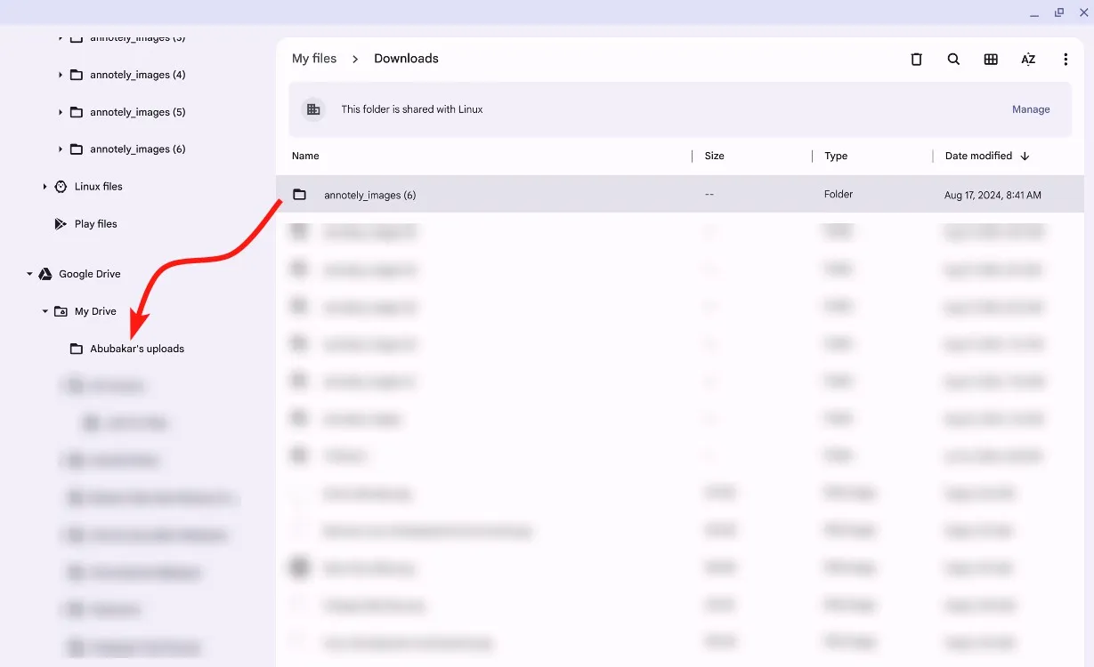 Arraste e solte arquivos no Google Drive - Libere espaço de armazenamento no Chromebook