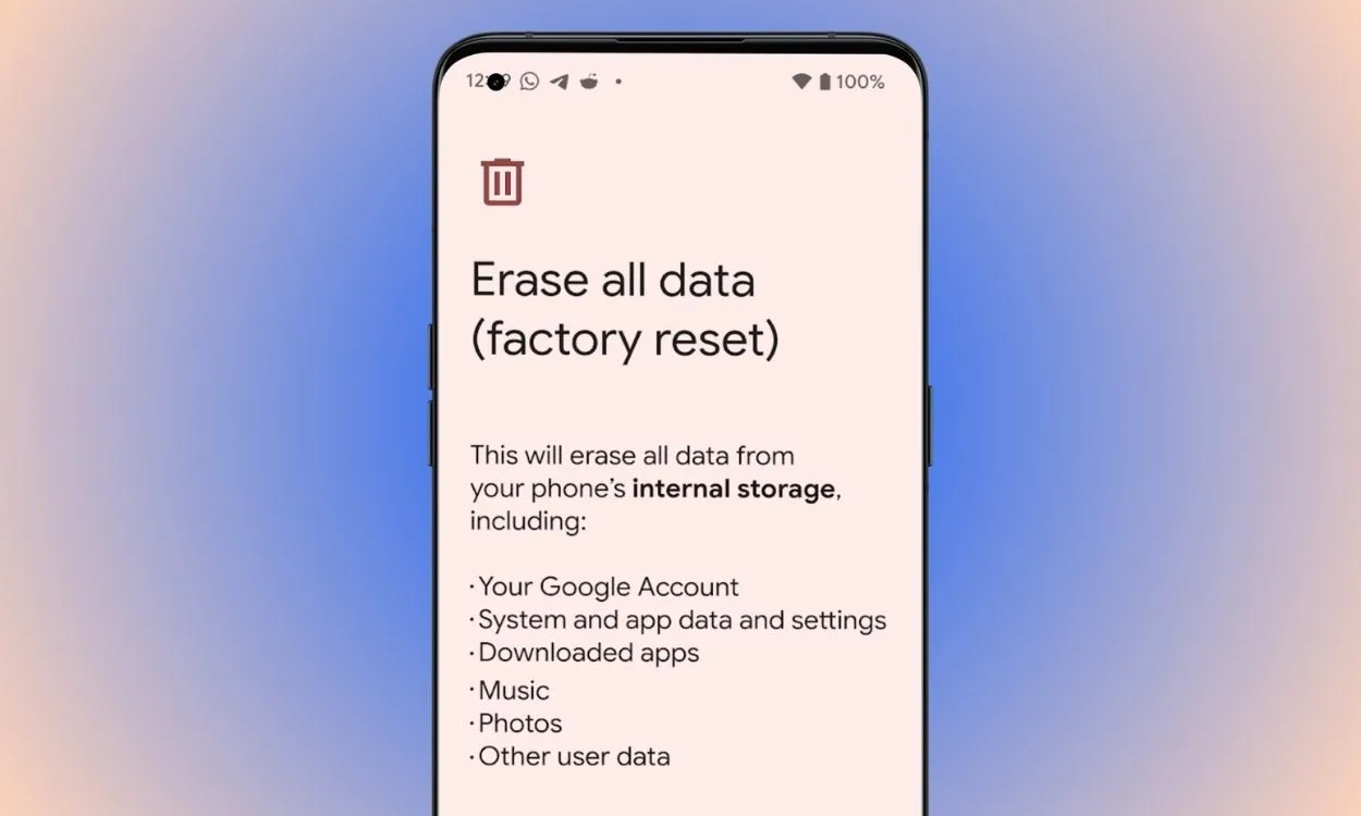 Erase all data