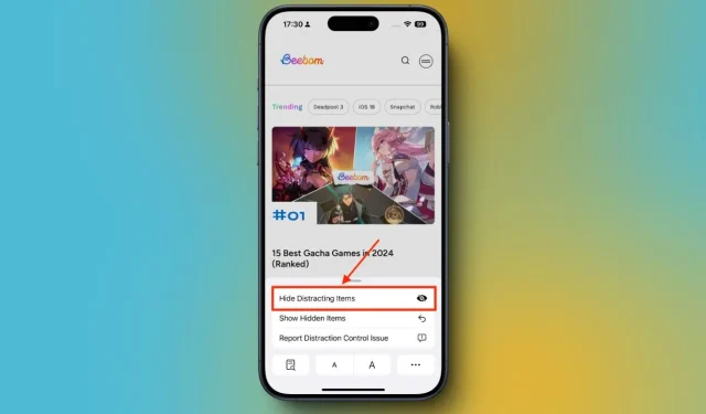 Guide pour masquer les publicités dans Safari avec la fonction de contrôle des distractions d’iOS 18