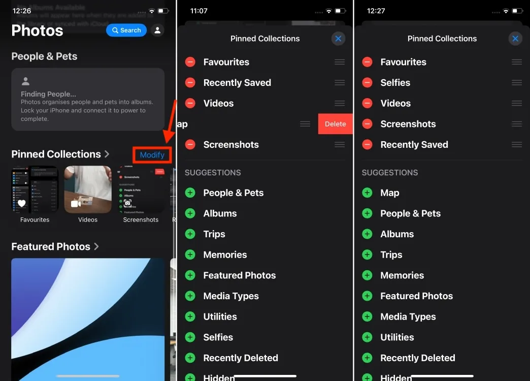 Modify Pinned Collections iOS 18 Photos app