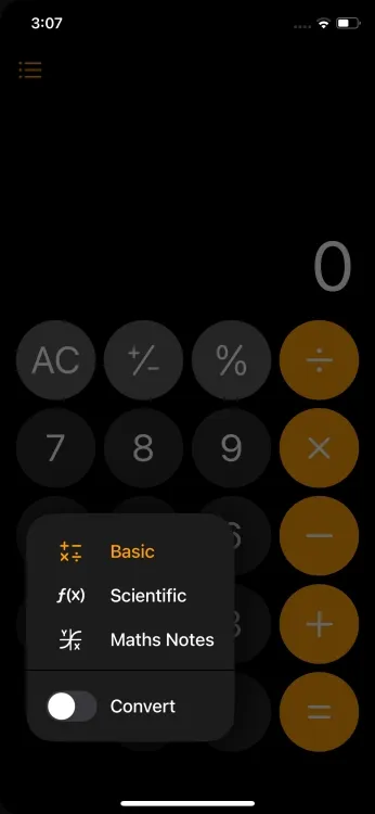 Novos recursos no aplicativo Calculadora do iPhone