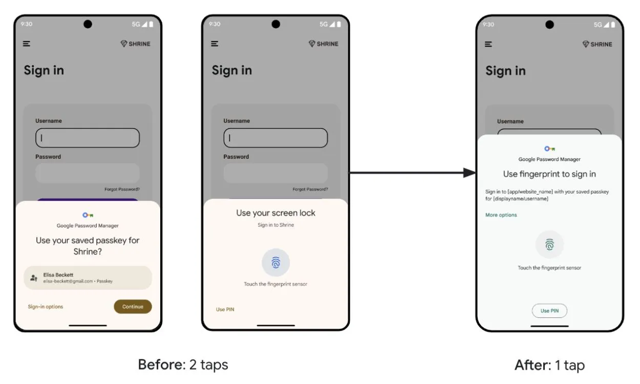 Nuova esperienza passkey