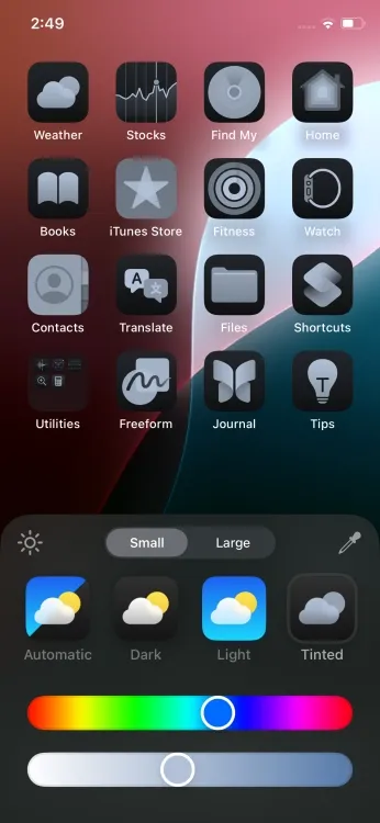 Pantalla de inicio personalizada de iOS 18