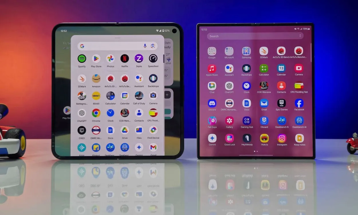 Diseño 2 del Pixel 9 Pro XL frente al Samsung Galaxy Z Fold 6