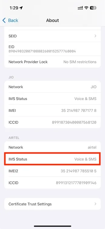 Verifique a disponibilidade do RCS no seu iPhone