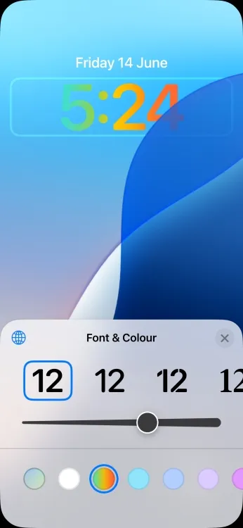 Rainbow Effect on Clock on Lock Screen