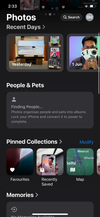 Redesigned Photos app on iOS 18