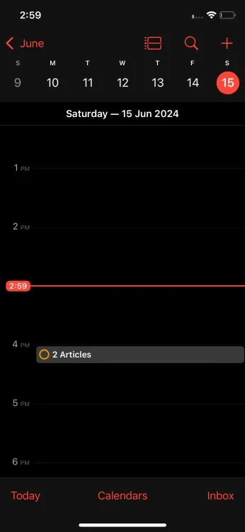 Integración de recordatorios en la aplicación Calendario en iOS 18