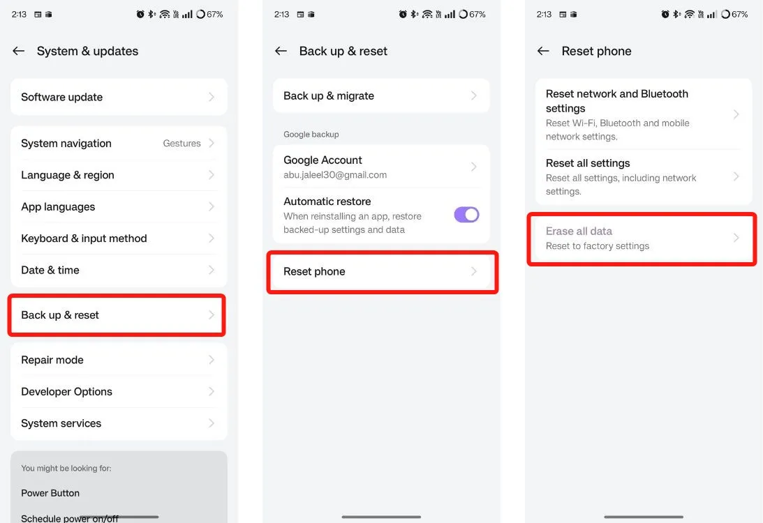 Réinitialiser le téléphone - récupérer les messages supprimés sur Android