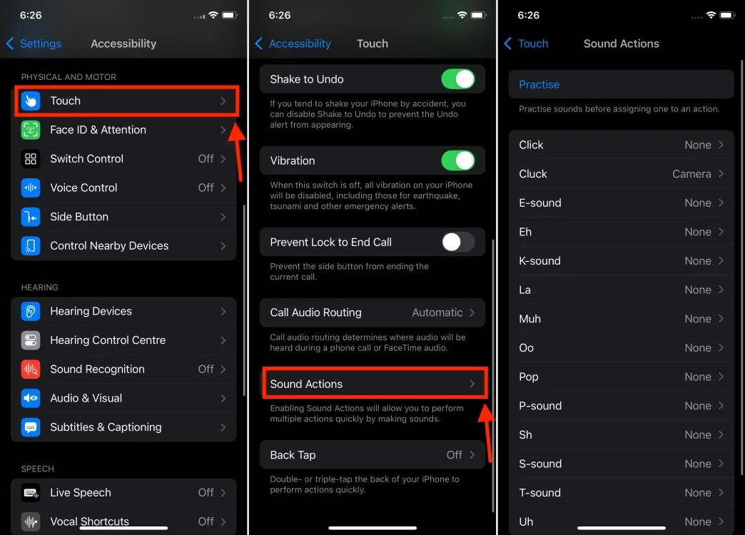 Actions sonores dans iOS 18